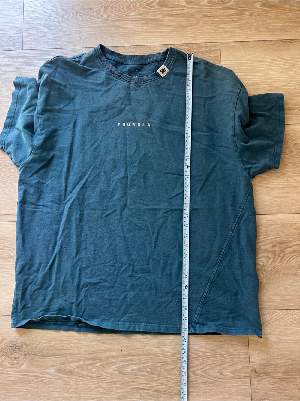 YoungLA Men's Teal Crewneck Logo Tee